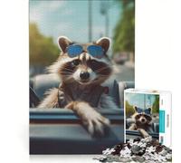 Puzzle per ragazzi da 1000 pezzi a tema procione ideale per le vacanze giochi per famiglie decorazione perfetta collezione d'artista belle arti 50x75cm