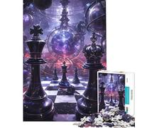 Puzzle per ragazzi da 1000 pezzi a tema scacchi un gioco di assemblaggio che stimola la mente e crea un'atmosfera magica Decorazione da parete per ragazzi dai 14 anni in su (38x52cm)