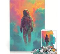 Puzzle per ragazzi da 1000 pezzi a tema spaziale e cosmico con astronauti gioco interattivo ideale per passare il tempo durante le vacanze con poster e foglio di curiosità abbinati 38x52cm