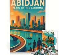 Puzzle per ragazzi da 1000 pezzi "Abidjan, Perla delle Lagune", giocattolo decorativo da parete, per divertimento in famiglia, regalo di compleanno, regalo di viaggio 50x75cm