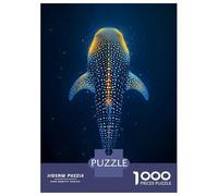 Puzzle Per Ragazzi Da 1000 Pezzi Abstract Whale Shark Gold Puzzle Per Adulti Gioco Pratico Per Divertimento in Famiglia Attività Divertenti A Casa, 52x38cm/1000pcs