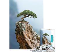 Puzzle per ragazzi da 1000 pezzi albero bonsai su una vetta rocciosa gioco per famiglie giocattolo educativo regalo per donne uomini e tutta la famiglia (dimensioni 38x52cm)