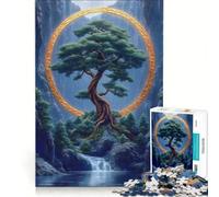 Puzzle per ragazzi da 1000 pezzi: Albero degli anelli dorati, giochi educativi, decorazione da parete, con poster abbinato e foglio di curiosità 38x26cm