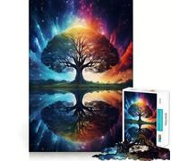 Puzzle per ragazzi da 1000 pezzi Albero della Vita Galassia Cosmica Taglio Preciso Divertimento Risoluzione Problemi Divertimento Relax Divertimento Decorazione Artistica Natalizia (38x26cm)
