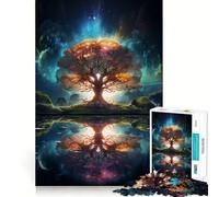 Puzzle per ragazzi da 1000 pezzi Albero della Vita Taglio preciso Divertimento Risoluzione di problemi Divertimento Relax Divertimento Decorazione artistica natalizia (38x52cm)