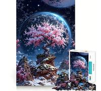 Puzzle per ragazzi da 1000 pezzi albero di ciliegio in fiore su un pianeta alieno,gioco a incastro,gioco cognitivo,divertente e facile da usare,regalo di Natale (38x52cm)