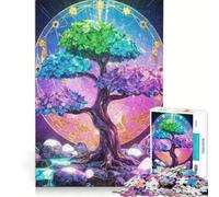 Puzzle per ragazzi da 1000 pezzi: Albero di cristallo dei sogni, giochi educativi, decorazione da parete, con poster e foglio di curiosità abbinati 38x52cm