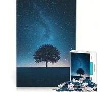 Puzzle per ragazzi da 1000 pezzi "Albero nella notte stellata" gioco divertente antistress ogni pezzo è unico 50x75cm