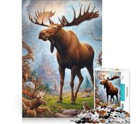 Puzzle per ragazzi da 1000 pezzi: Alce Magico Safari Giocattolo educativo Per divertimento in famiglia Per rafforzare l'amore tra le coppie 50x75cm