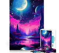Puzzle per ragazzi da 1000 pezzi,alieno,stella,mondo,pixel art,giunture lisce,divertente attività per la mente,gioco rilassante,regalo di Natale per il tempo libero (38x26cm)