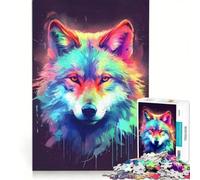 Puzzle per ragazzi da 1000 pezzi Alpha Wolf Of The Night, gioco impossibile, regalo di compleanno, compleanno e altre occasioni 50x75cm