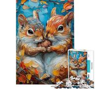 Puzzle per ragazzi da 1000 pezzi Amore per gli scoiattoli Puzzle per ragazzi con schema di assemblaggio Ogni pezzo è unico compleanni e occasioni speciali 38x52cm