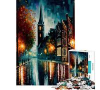 Puzzle per ragazzi da 1000 pezzi Amsterdam a colori difficile e stimolante regalo per donne giochi divertenti per ragazzi dai 14 anni in su (38x52cm)