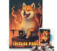 Puzzle per ragazzi da 1000 pezzi "Anche lo Shiba sta bene" gioco pratico per divertimento in famiglia ideale come regalo per tutta la famiglia 38x26cm