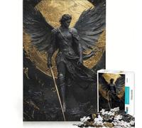 Puzzle per ragazzi da 1000 pezzi: Angelo oscuro con spada dorata, gioco educativo, migliora la memoria, regalo di compleanno, regalo 38x26cm