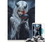 Puzzle per ragazzi da 1000 pezzi, Angelo oscuro con teschio, gioco educativo, migliora la memoria, regalo di compleanno, regalo 50x75cm