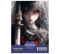 Puzzle Per Ragazzi Da 1000 Pezzi Anime Girl with Katana Puzzle Per Adulti Gioco Pratico Decorazione Murale Regali Unici Per Compleanno E Natale 70x50cm/1000pcs