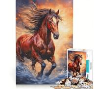 Puzzle per ragazzi da 1000 pezzi Anno del Cavallo di Fuoco gioco rilassante difficile e stimolante ogni pezzo è unico 50x75cm