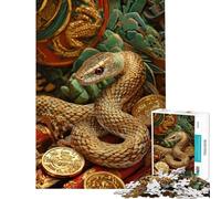Puzzle per ragazzi da 1000 pezzi Anno del Serpente Puzzle per ragazzi Gioco pratico Decorazione da parete Difficile e stimolante (Dimensioni 38x26cm)