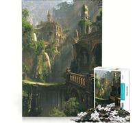 Puzzle per ragazzi da 1000 pezzi: antico castello nella giungla, gioco impossibile, regalo di compleanno, compleanno e altre occasioni 50x75cm
