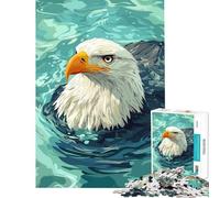 Puzzle per ragazzi da 1000 pezzi Aquila nell'acqua Arte digitale Gioco pratico Giocattolo educativo Idee regalo Sfida impegnativa (Dimensioni 38x26cm)