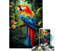 Puzzle per ragazzi da 1000 pezzi: Ara scarlatta nella giungla ideale per compleanni e Natale Giocattolo per rafforzare i ricordi decorazione da parete Adatto a persone dai 14 anni in su (38x26cm)