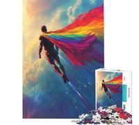 Puzzle per ragazzi da 1000 pezzi arcobaleno supereroi volo impossibile gioco educativo sfida giocattolo divertente regalo adatto alle coppie (dimensioni 38x26cm)