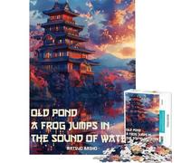 Puzzle per ragazzi da 1000 pezzi arte murale giapponese con haiku gioco per adulti gioco per famiglie taglio di precisione gioco stimolante regalo (dimensioni 38x26cm)