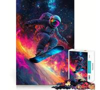 Puzzle per ragazzi da 1000 pezzi: astronauta che fa snowboard nello spazio Gioco divertente e rilassante,ideale per stimolare la mente e creare un'atmosfera piacevole Regalo di Natale per il tempo