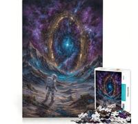 Puzzle per ragazzi da 1000 pezzi: astronauta che osserva le stelle su un pianeta alieno, decorazione da parete, passatempo ideale per le vacanze, regalo di compleanno, regalo di viaggio, 38x52cm