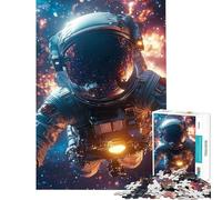 Puzzle per ragazzi da 1000 pezzi Astronauta che si fa un selfie nello spazio Gioco impossibile giocattolo avvincente per coltivare la pazienza Regalo di compleanno divertente e spiritoso (38x26cm)