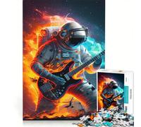 Puzzle per ragazzi da 1000 pezzi: Astronauta che suona la chitarra, gioco impossibile, sfida difficile, compleanno e altre occasioni 50x75cm
