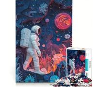 Puzzle per ragazzi da 1000 pezzi: Astronauta in un mondo alieno, giocattolo educativo, per divertimento in famiglia, compleanno e Natale 50x75cm