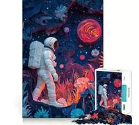 Puzzle per ragazzi da 1000 pezzi: Astronauta in un mondo alieno,taglio premium,divertente,gioco intelligente,regalo,gioco facile,pezzo artistico natalizio (38x26cm)