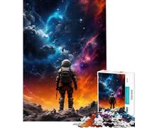 Puzzle per ragazzi da 1000 pezzi Astronauta nella tempesta di nebulose Aiuta a sviluppare la memoria a costruire modelli e a rilassarsi Adatto a partire dai 14 anni 50x75cm