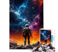 Puzzle per ragazzi da 1000 pezzi Astronauta nella tempesta di nebulose Divertimento a casa attività antistress per tutta la famiglia adatto a partire dai 14 anni 38x26cm