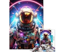 Puzzle per ragazzi da 1000 pezzi astronauta psichedelico al neon gioco educativo giocattolo intellettuale ottimo regalo per gli amanti dei giochi un'opera d'arte (dimensioni 50x75cm)