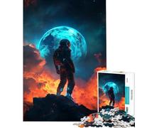 Puzzle per ragazzi da 1000 pezzi Astronauta su pianeta alieno gioco stimolante giocattolo educativo migliora la memoria regalo di Babbo Natale segreto (dimensioni 38x52cm)