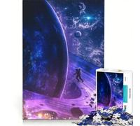 Puzzle per ragazzi da 1000 pezzi: Astronauta su un pianeta con anelli nello spazio, gioco impossibile, sfida difficile, compleanno e altre occasioni 50x75cm