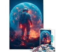 Puzzle per ragazzi da 1000 pezzi Astronauta su un pianeta vulcanico Sfida educativa decorazione per la casa gioco educativo per ragazzi dai 14 anni in su 38x26cm