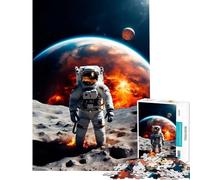 Puzzle per ragazzi da 1000 pezzi Astronauta sulla Luna Gioco stimolante ed educativo ideale per migliorare la memoria e come regalo di Babbo Natale segreto (dimensioni 38x52cm)