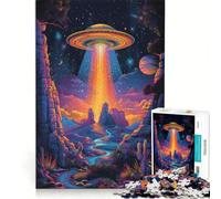 Puzzle per ragazzi da 1000 pezzi: astronave UFO sulla collina Gioco divertente allena la mente e la mano Adatto come decorazione da scrivania 38x26cm