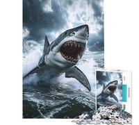 Puzzle per ragazzi da 1000 pezzi "Attacco del Grande Squalo Bianco" - Gioco interattivo educativo e stimolante - Ottimo regalo per chi ama i giochi di analisi e logica (Dimensioni 50x75cm)