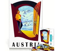 Puzzle per ragazzi da 1000 pezzi Austria Sci a domicilio Premium Taglio Divertente Gioco intelligente Regalo Gioco facile Natale Opera d'arte (50x75cm)