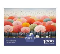 Puzzle Per Ragazzi Da 1000 Pezzi Autumn Trees with Bears Puzzle Giochi Rilassanti Difficili Divertenti Attività A Casa, 70x50cm/1000pcs