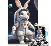 Puzzle per ragazzi da 1000 pezzi: Avventura dell'astronauta e del coniglietto, gioco educativo, migliora la memoria, gioco stimolante, idea regalo 38x26cm