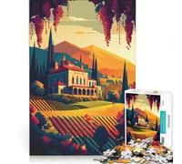 Puzzle per ragazzi da 1000 pezzi: Azienda vinicola in Toscana gioco impossibile sfida difficile compleanno e altre occasioni 38x52cm