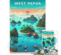 Puzzle per ragazzi da 1000 pezzi "Azure Dreams of Raja Ampat", gioco interattivo, ideale per passare il tempo durante le vacanze, con poster e foglio di curiosità abbinati, 50x75cm