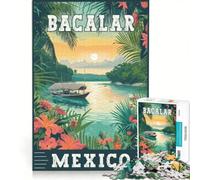 Puzzle per ragazzi da 1000 pezzi, Bacalar in Messico, gioco rilassante, interazione genitore-figlio, gioco di sfida unico 50x75cm