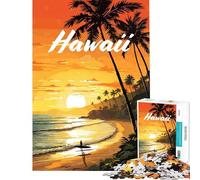 Puzzle per ragazzi da 1000 pezzi baia sulla spiaggia delle Hawaii Giocattolo avvincente per coltivare la pazienza gioco pratico sfida impegnativa regalo di compleanno (dimensioni 38x26cm)